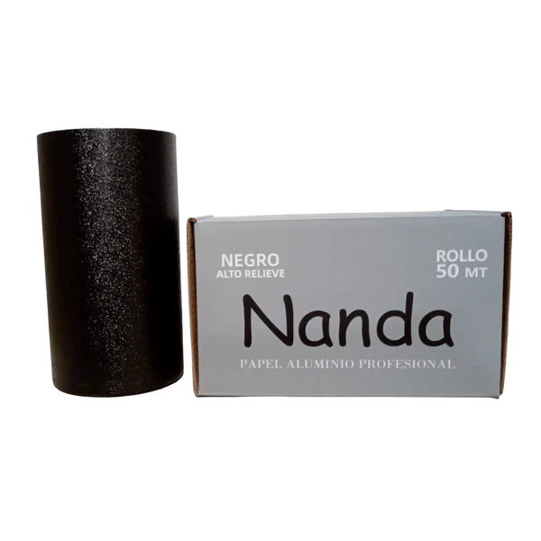Papel aluminio alto relieve negro