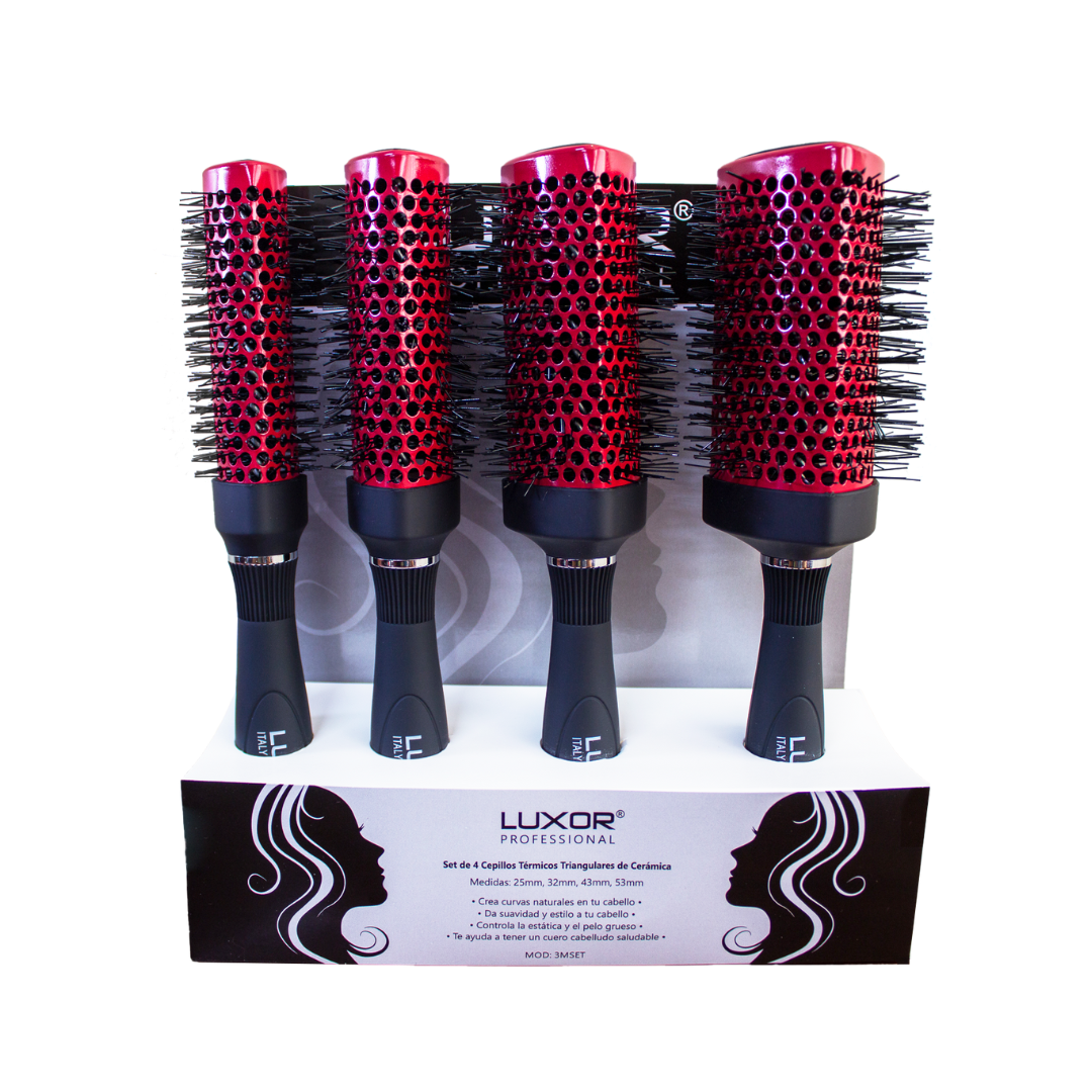 SET DE 04 CEPILLOS CERÁMICOS TRIANGULARES