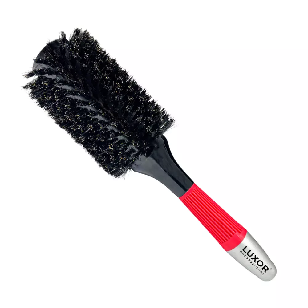 Cepillo de madera para el cabello con cerdas mixtas con mango rojo, diámetro 70 mm LUXOR