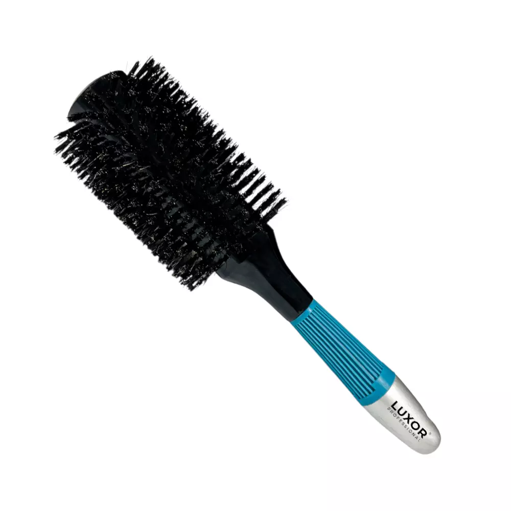 Cepillo de madera para el cabello con cerdas mixtas con mango celeste, diámetro 70 mm LUXOR