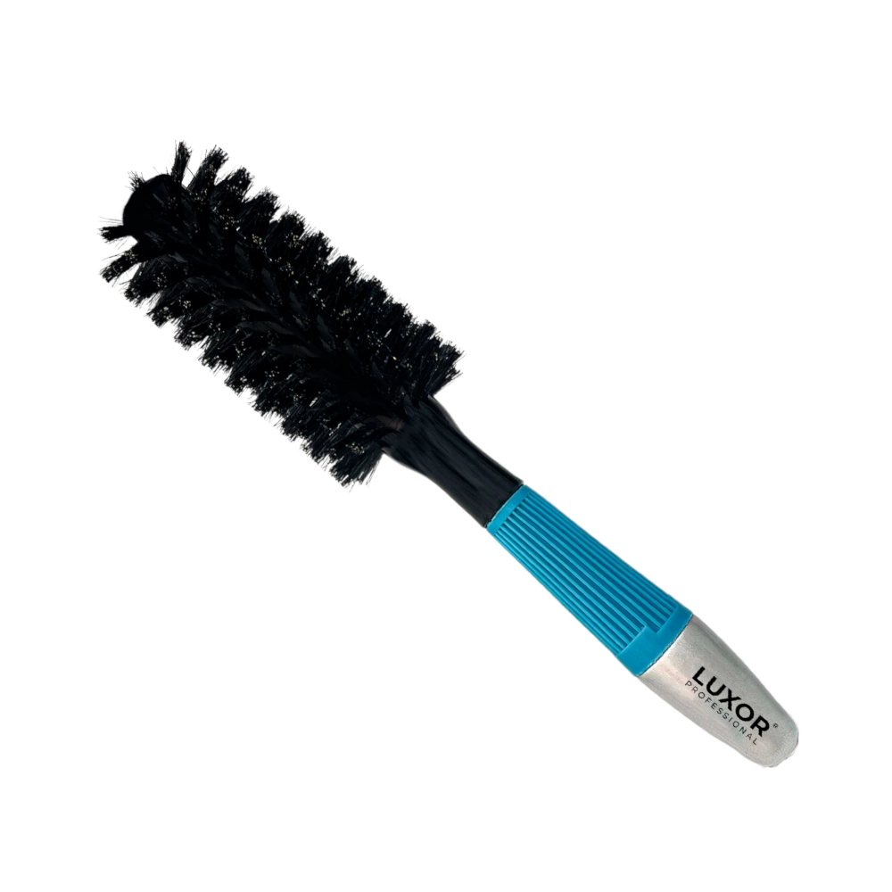 Cepillo de madera para el cabello con cerdas mixtas con mango celeste, diámetro 50mm LUXOR