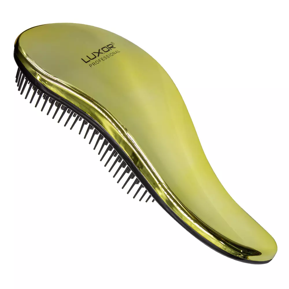 CEPILLO DESENREDANTE PARA CABELLO ACABADO ELECTROCHAPADO COLOR DORADO LUXOR